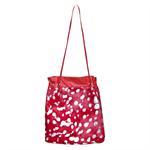 Hotsjok design shopping-taske i rød med sølv.